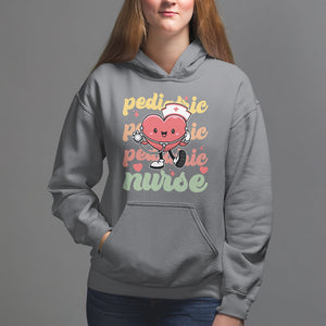 Valentine's Day Hoodie Retro Pediatric Nurse Cute Heart Stethoscope TS09 Charcoal Printyourwear