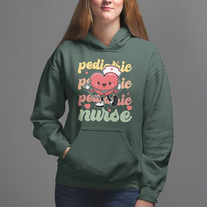 Valentine's Day Hoodie Retro Pediatric Nurse Cute Heart Stethoscope TS09 Dark Forest Green Printyourwear