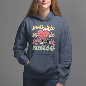 Valentine's Day Hoodie Retro Pediatric Nurse Cute Heart Stethoscope TS09 Navy Printyourwear