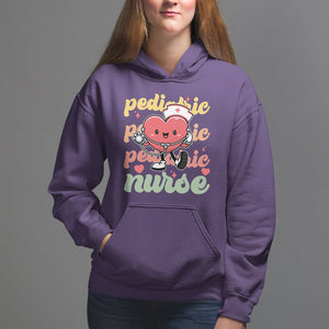 Valentine's Day Hoodie Retro Pediatric Nurse Cute Heart Stethoscope TS09 Purple Printyourwear