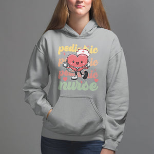 Valentine's Day Hoodie Retro Pediatric Nurse Cute Heart Stethoscope TS09 Sport Gray Printyourwear