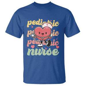 Valentine's Day T Shirt Retro Pediatric Nurse Cute Heart Stethoscope TS09 Royal Blue Print Your Wear