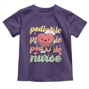 Valentine's Day Toddler T Shirt Retro Pediatric Nurse Cute Heart Stethoscope TS09 Purple Print Your Wear