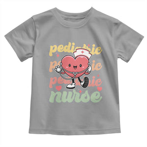 Valentine's Day Toddler T Shirt Retro Pediatric Nurse Cute Heart Stethoscope TS09 Sport Gray Print Your Wear