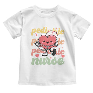 Valentine's Day Toddler T Shirt Retro Pediatric Nurse Cute Heart Stethoscope TS09 White Print Your Wear