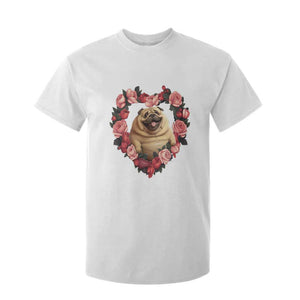 Valentine's Day T Shirt For Kid My Valentine Is Pug Cute Pet Dog Rose Heart Shape TS09 White Print Your Wear