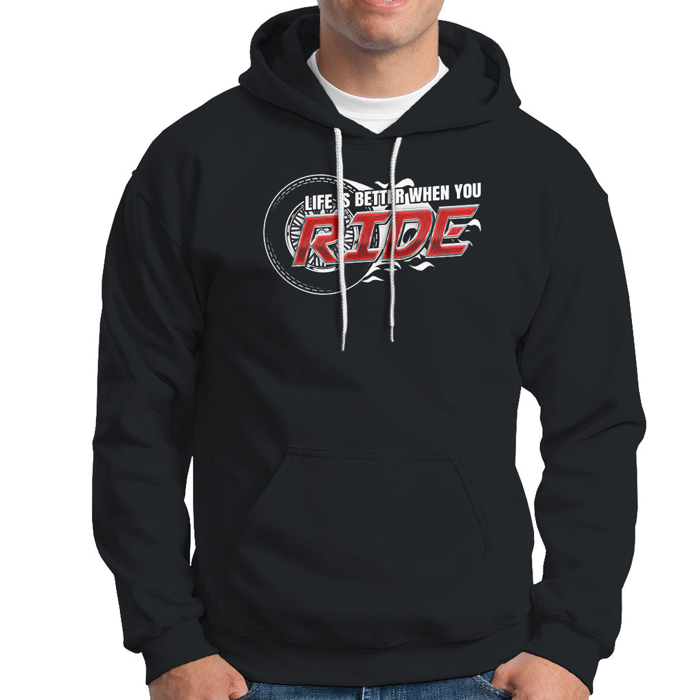 Motorcycle Rider Hoodie Life is Better When You Ride TS09 Black Printyourwear