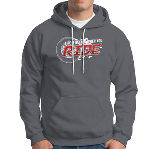 Motorcycle Rider Hoodie Life is Better When You Ride TS09 Charcoal Printyourwear