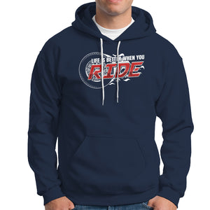 Motorcycle Rider Hoodie Life is Better When You Ride TS09 Navy Printyourwear