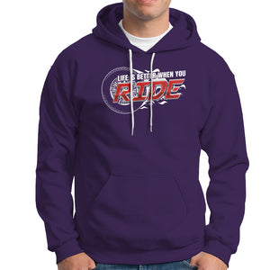 Motorcycle Rider Hoodie Life is Better When You Ride TS09 Purple Printyourwear