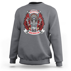 Motorcycle Rider Sweatshirt American Indian Biker Club TS09 Charcoal Printyourwear