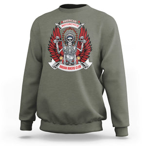 Motorcycle Rider Sweatshirt American Indian Biker Club TS09 Military Green Printyourwear