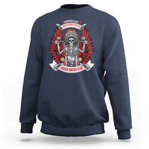 Motorcycle Rider Sweatshirt American Indian Biker Club TS09 Navy Printyourwear