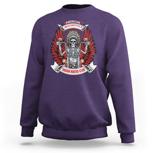 Motorcycle Rider Sweatshirt American Indian Biker Club TS09 Purple Printyourwear