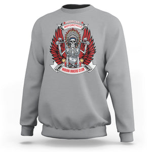 Motorcycle Rider Sweatshirt American Indian Biker Club TS09 Sport Gray Printyourwear