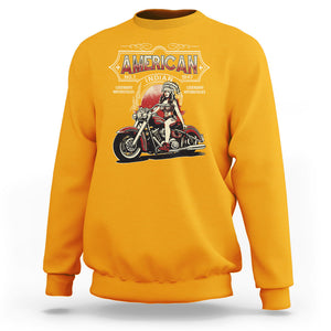 Motorcycle Rider Sweatshirt Native American Indian Legendary Retro Biker TS09 Gold Printyourwear