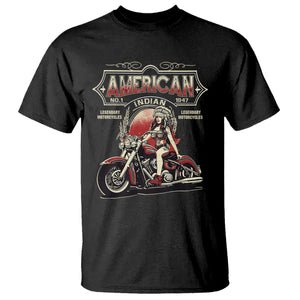 Motorcycle Rider T Shirt Native American Indian Legendary Retro Biker TS09 Black Printyourwear