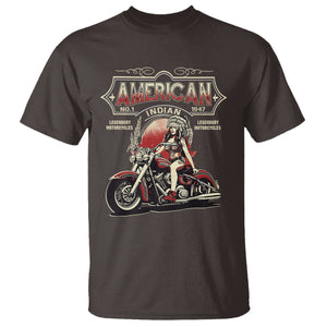 Motorcycle Rider T Shirt Native American Indian Legendary Retro Biker TS09 Dark Chocolate Printyourwear