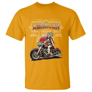 Motorcycle Rider T Shirt Native American Indian Legendary Retro Biker TS09 Gold Printyourwear