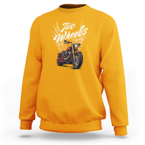 Motorcycle Rider Sweatshirt Four Wheels Mover The Body Two Wheels Move The Soul TS09 Gold Printyourwear