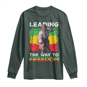 Harriet Tubman Long Sleeve Shirt Leading The Way To Freedom Black History TS09 Dark Forest Green Print Your Wear