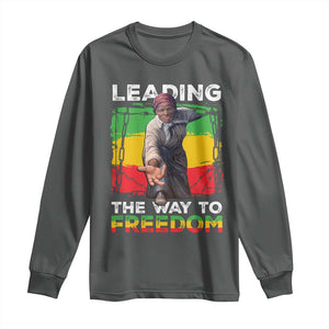 Harriet Tubman Long Sleeve Shirt Leading The Way To Freedom Black History TS09 Dark Heather Print Your Wear