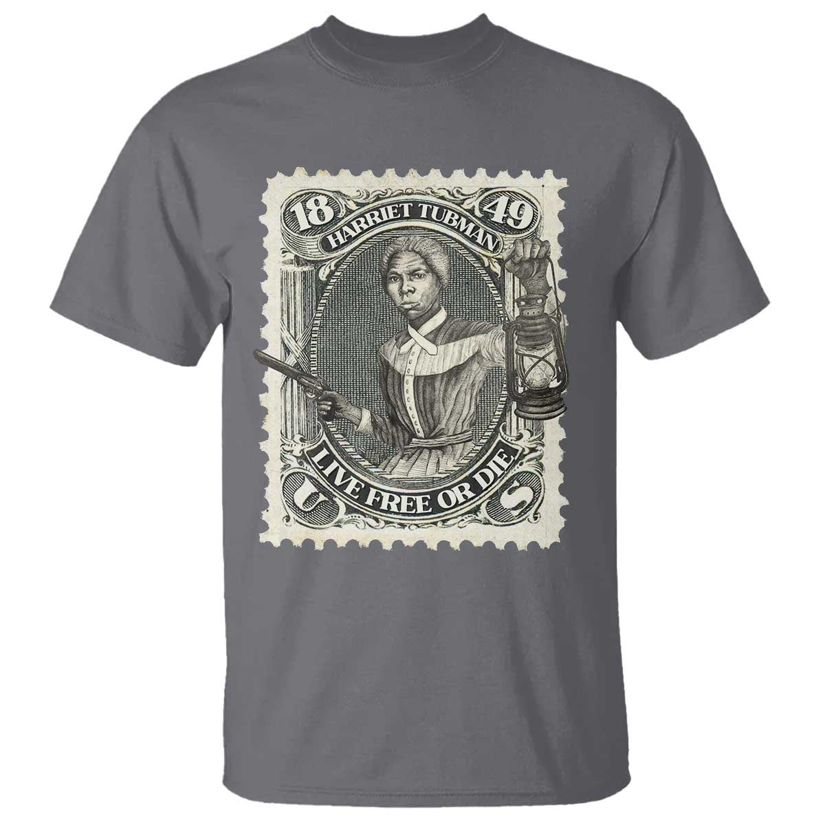 Harriet Tubman T Shirt Live Free Or Die Black History TS09 Charcoal Print Your Wear