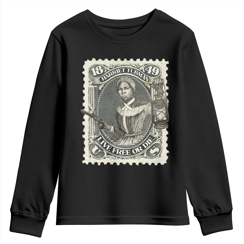 Harriet Tubman Youth Sweatshirt Live Free Or Die Black History TS09 Black Print Your Wear