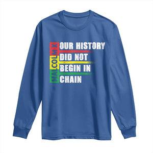 Malcolm X Long Sleeve Shirt Our History Did Not Begin In Chains TS09 Royal Blue Print Your Wear