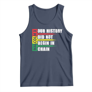 Malcolm X Tank Top Our History Did Not Begin In Chains TS09 Navy Print Your Wear