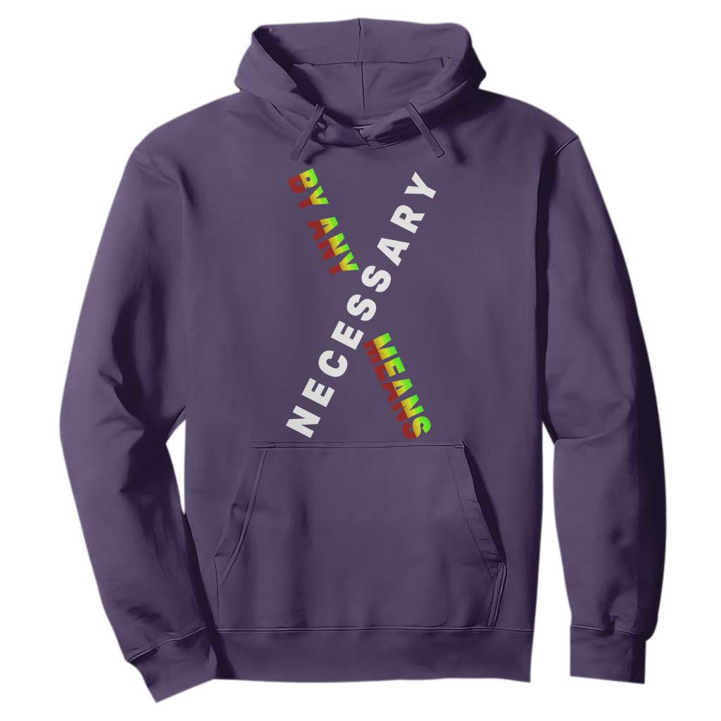 Malcolm X Hoodie By Any Means Necessary Black History TS09 Purple Print Your Wear