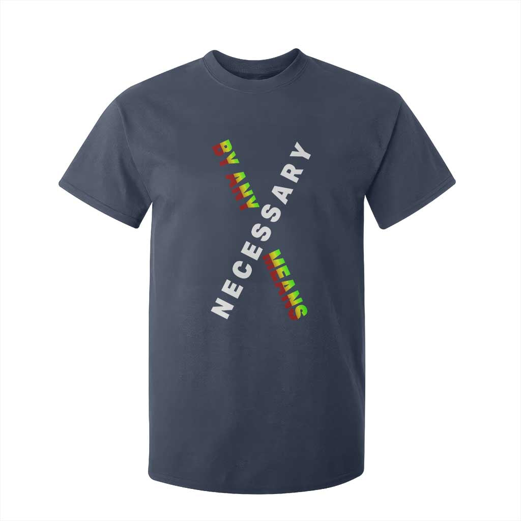 Malcolm X T Shirt For Kid By Any Means Necessary Black History TS09 Navy Print Your Wear