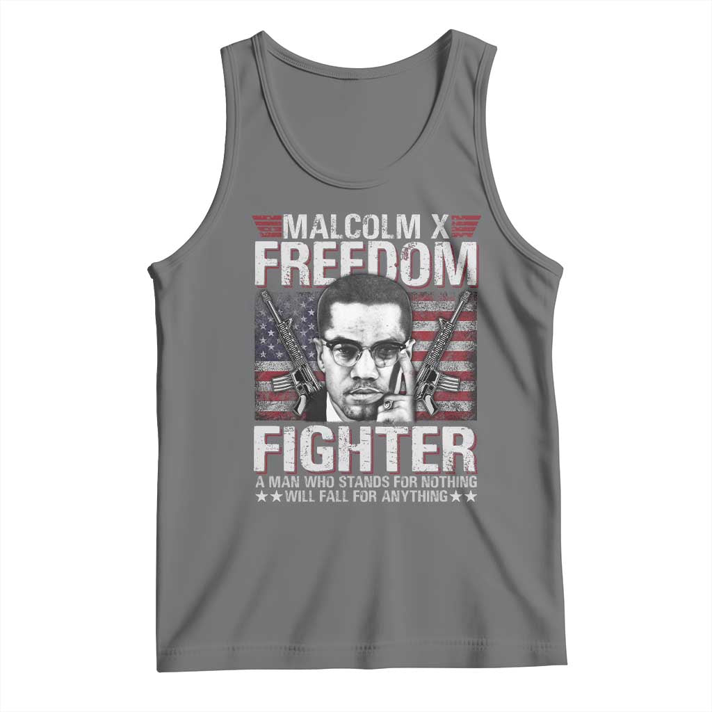 Malcolm X Tank Top A Man Who Stands For Nothing Will Fall For Anything TS09 Black Heather Print Your Wear