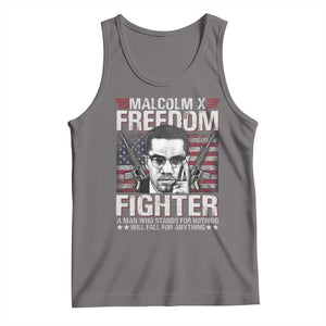 Malcolm X Tank Top A Man Who Stands For Nothing Will Fall For Anything TS09 Deep Heather Print Your Wear
