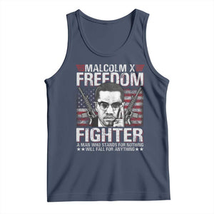 Malcolm X Tank Top A Man Who Stands For Nothing Will Fall For Anything TS09 Navy Print Your Wear
