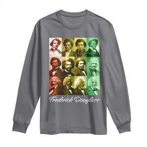 Life Of Frederick Douglass Long Sleeve Shirt Black History Month TS09 Charcoal Print Your Wear