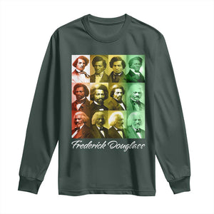 Life Of Frederick Douglass Long Sleeve Shirt Black History Month TS09 Dark Forest Green Print Your Wear