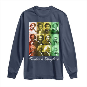 Life Of Frederick Douglass Long Sleeve Shirt Black History Month TS09 Navy Print Your Wear