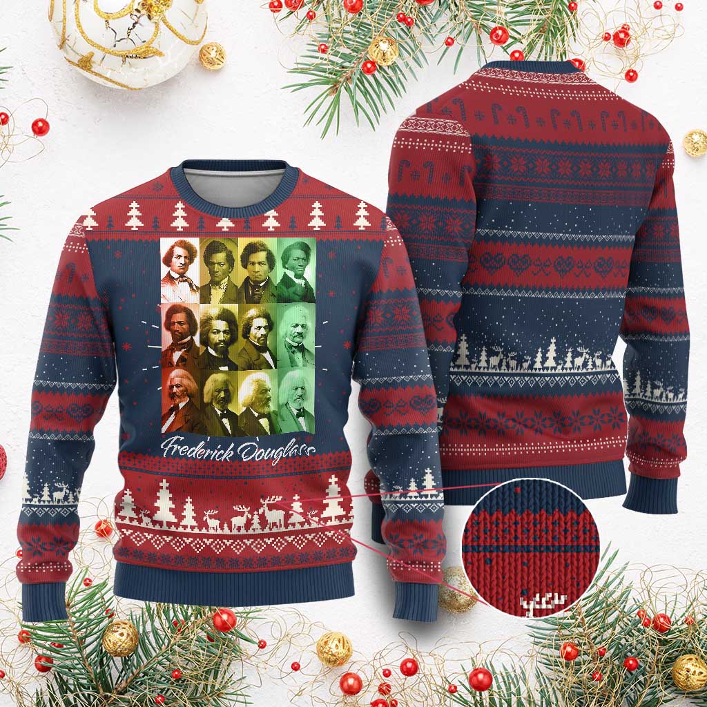 Life Of Frederick Douglass Ugly Christmas Sweater Black History Month TS09 Burgundy Print Your Wear