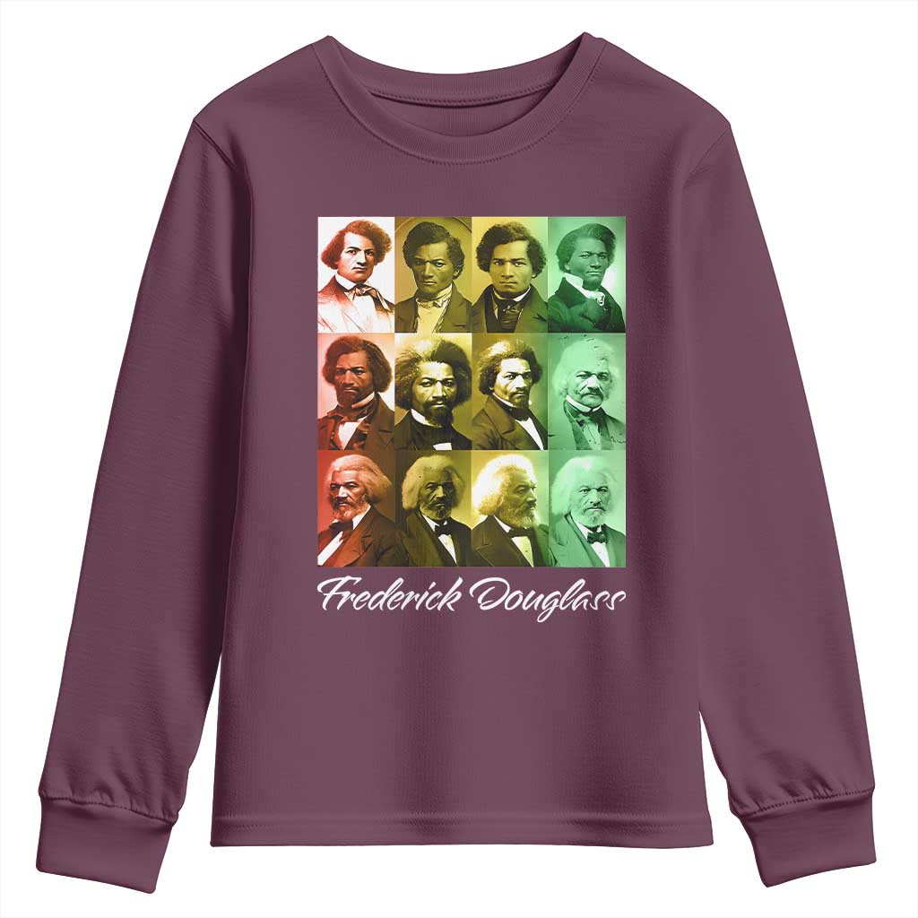 Life Of Frederick Douglass Youth Sweatshirt Black History Month TS09 Maroon Print Your Wear