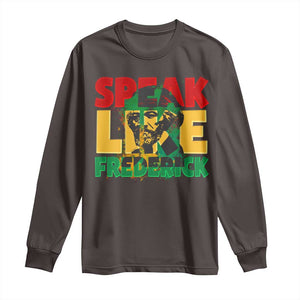 Speak Like Frederick Douglass Long Sleeve Shirt Black History Month TS09 Dark Chocolate Print Your Wear