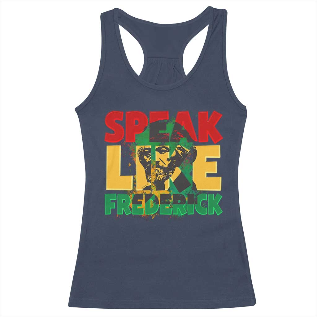 Speak Like Frederick Douglass Racerback Tank Top Black History Month TS09 Navy Print Your Wear
