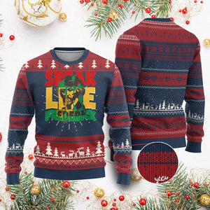 Speak Like Frederick Douglass Ugly Christmas Sweater Black History Month TS09 Burgundy Print Your Wear