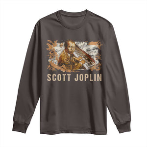 Scott Joplin Long Sleeve Shirt Afro Classical Music Composer Black History TS09 Dark Chocolate Print Your Wear