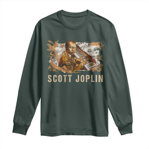 Scott Joplin Long Sleeve Shirt Afro Classical Music Composer Black History TS09 Dark Forest Green Print Your Wear