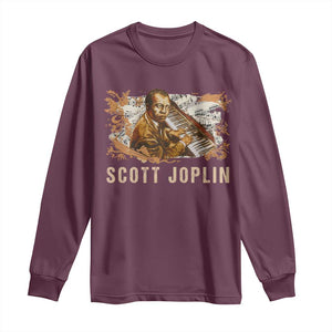 Scott Joplin Long Sleeve Shirt Afro Classical Music Composer Black History TS09 Maroon Print Your Wear