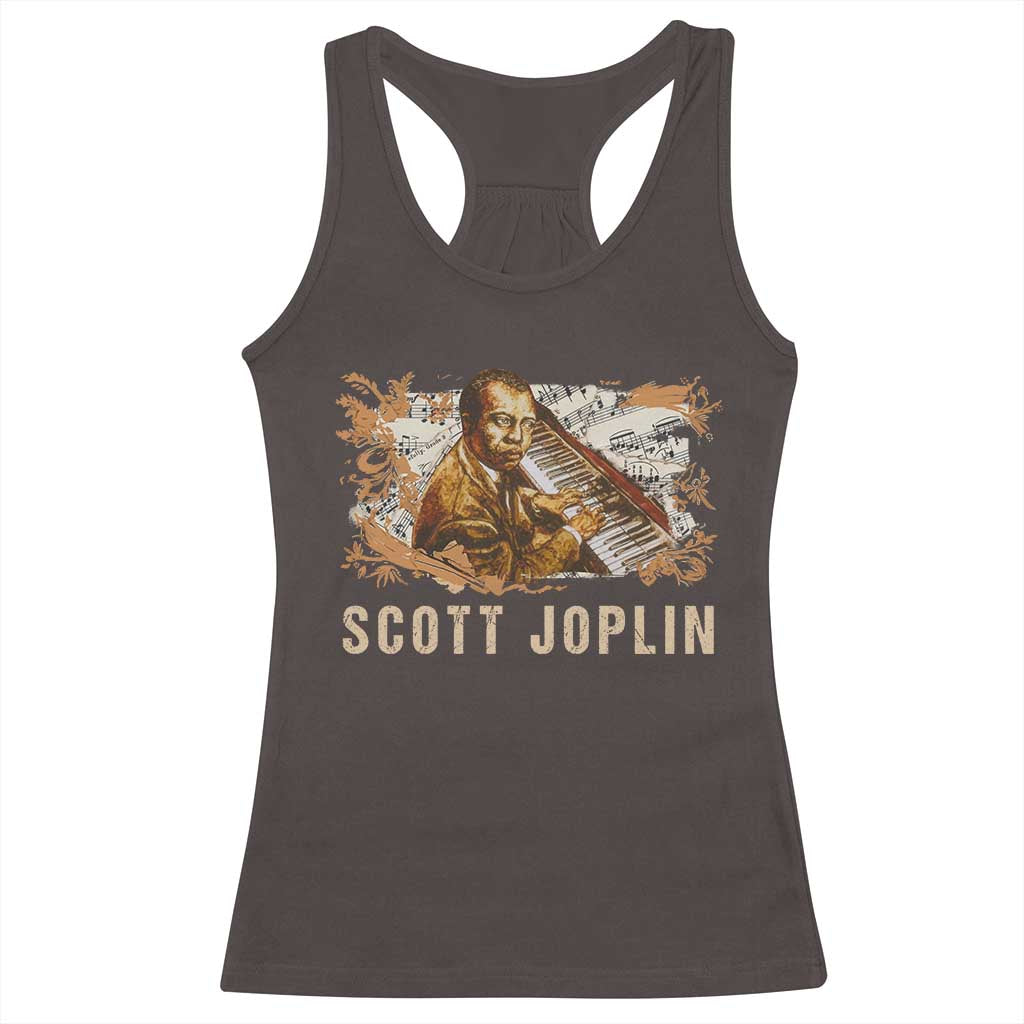 Scott Joplin Racerback Tank Top Afro Classical Music Composer Black History TS09 Dark Chocolate Print Your Wear