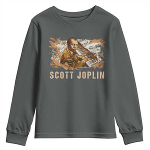 Scott Joplin Youth Sweatshirt Afro Classical Music Composer Black History TS09 Dark Heather Print Your Wear