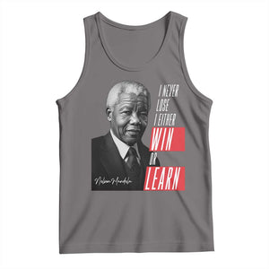 Nelson Mandela's Motivational Tank Top I Never Lose I Either Win Or Learn TS09 Deep Heather Print Your Wear