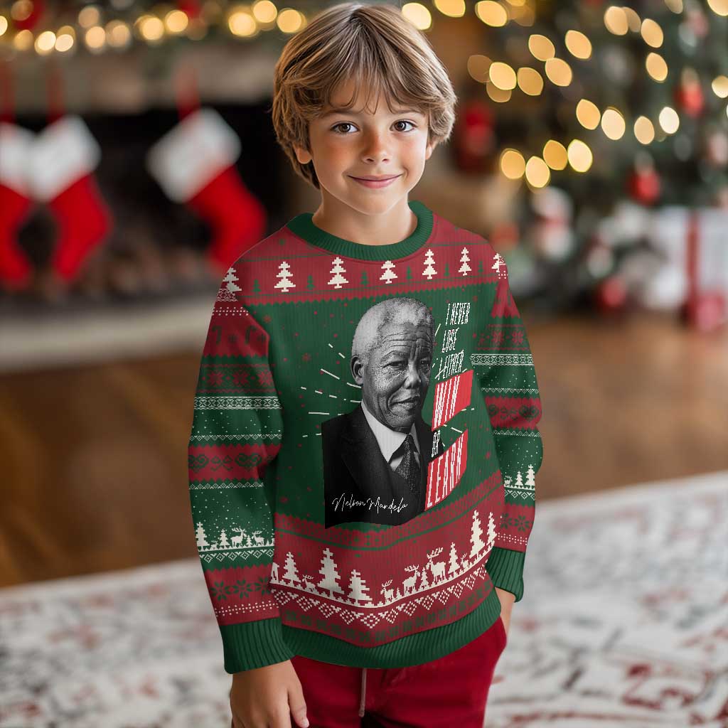 Nelson Mandela's Motivational Knit Sweatshirt I Never Lose I Either Win Or Learn TS09 Christmas Print Your Wear